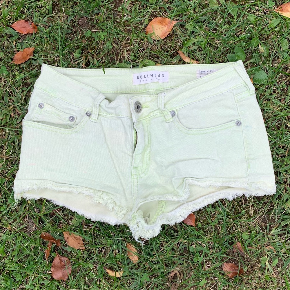 Bullhead green jean shorts
